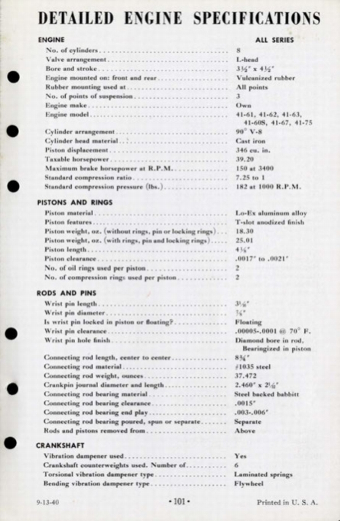 1941 Cadillac Salesmans Data Book Page 11